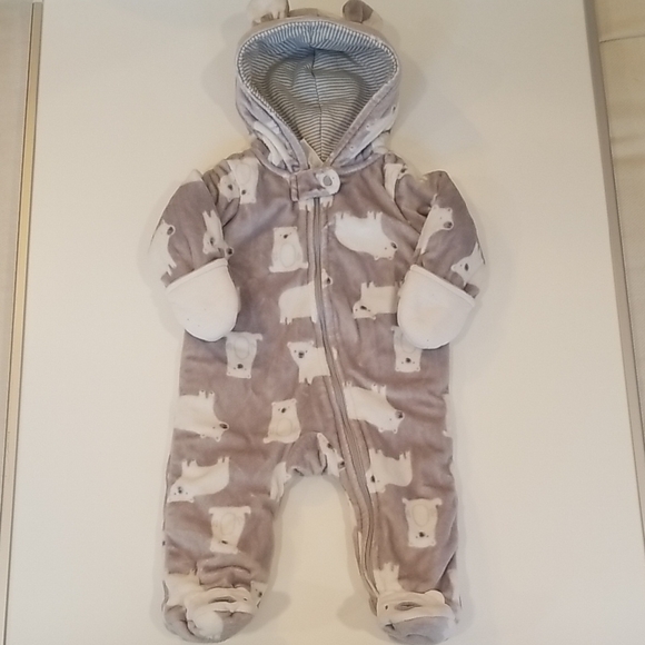 Carter's Other - Carter's Gray Bear Print Footie